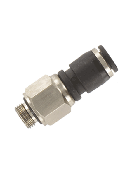 Pneum. Drehkupplung Steckanschluss mit Aussengewinde zylindrisch