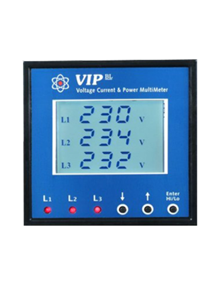 Elnet VIP Leistungsmesser, V, I, P (Q, S), F, PF, LCD-Display