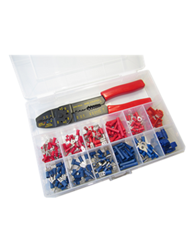 261-teiliges Sortiment von Quetschkabelschuhen mit Zange