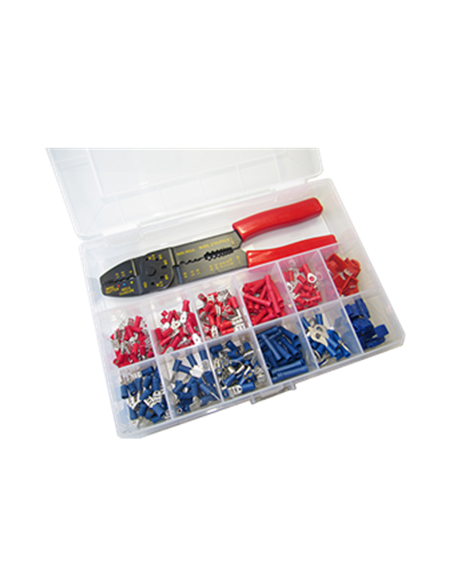 261-teiliges Sortiment von Quetschkabelschuhen mit Zange