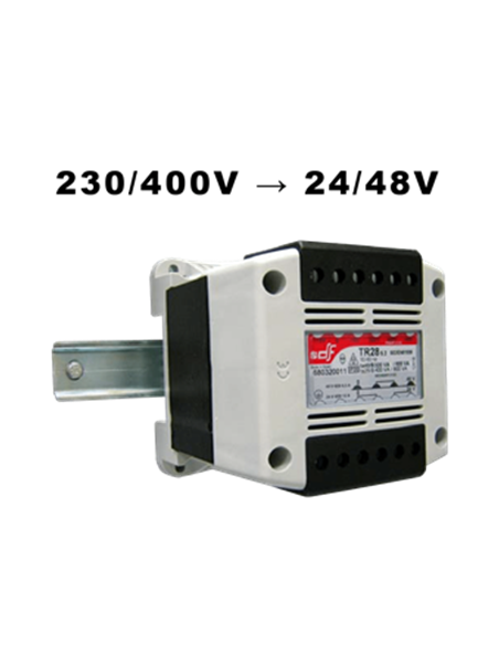 Transformator, vergossen IP20, primär 230/400V, Sekundär 24/48VAC