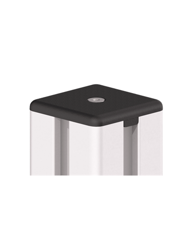 Quadratische Abdeckkappe mit Loch für Strebenprofil