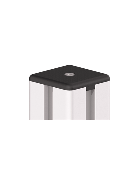 Quadratische Abdeckkappe mit Loch für Strebenprofil