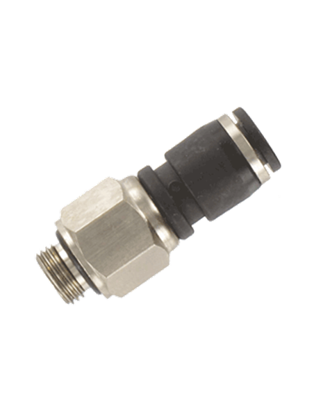 Pneumatische Drehkupplung, mit Steckanschluss, Aussengewinde Zyl.