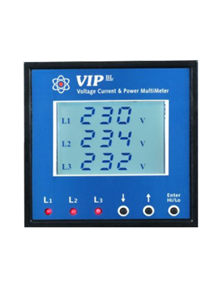 Elnet VIP Wattmeter, V, I, P (Q, S), F, PF, LCD-Anzeige
