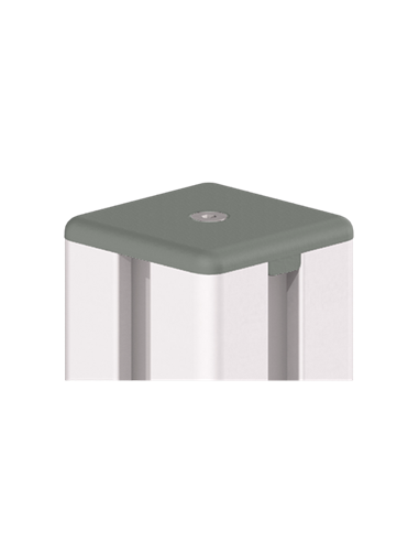 Abdeckkappe mit loch profil Aluneed TI grau RAL7042