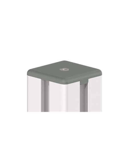 Abdeckkappe mit loch profil Aluneed TI grau RAL7042