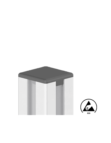 ESD-Standard-Abdeckkappe, quadratisch für Aluneed TB-Profil schwarz