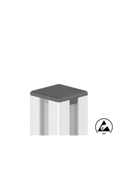 ESD-Standard-Abdeckkappe, quadratisch für Aluneed TB-Profil schwarz