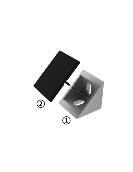 Abdeckkappe für Verbindungswinkel 40x40 Aluneed Strebenprofil TI grau RAL7042 093WA401S01