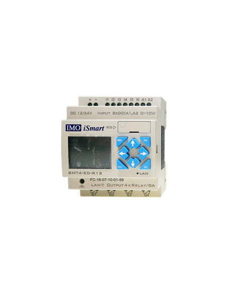 iSmart V4-Steuerung mit Display und Tastatur 12-24 VDC 12 Di + 4 Ana (0-10V), 8 Rel (8