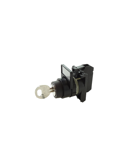 Schlüsselschalter mit 2 Positionen 60°, rastend, 1NO Schlüsselabzug auf 0 ref: B