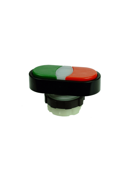 Double Bouton poussoir vert/rouge + voyant